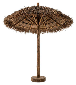 Natural Thatch Tiki Umbrella for Tropical Ambiance.