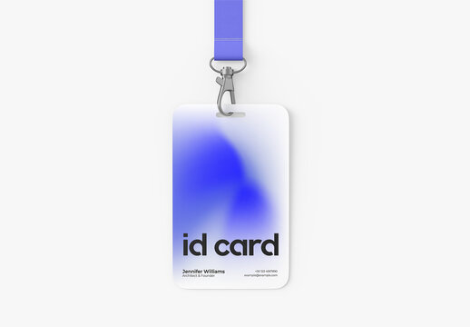 ID Card Holder Mockup with Lanyard for Corporate Branding
