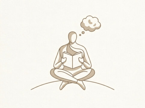 Flat style reading habit and education concept icons