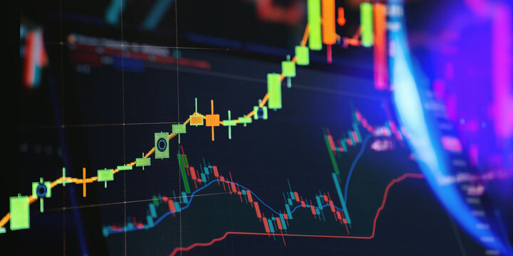 Investment Analysis Dashboard Showing Market Volatility. Financial Trading Charts on Multiple Digital Screens