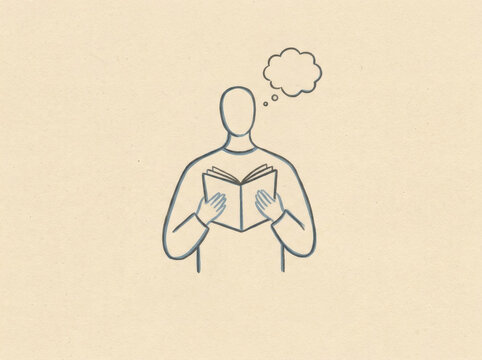 Flat style reading habit and education concept icons
