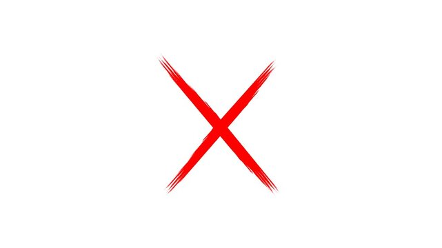 Grunge Red Paint Cross Symbol Motion Graphics with Alpha Channel