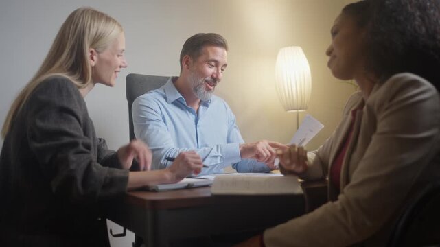 Hand shake, diversity partnership applause and business people celebrate b2b collaboration, negotiation or merger deal. Shaking hands, thank you and onboarding welcome handshake with clapping team
