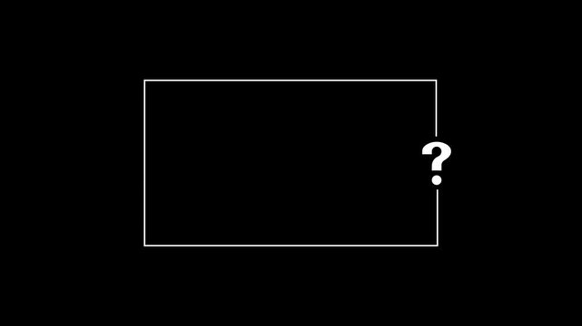 Question mark neon sign light on black background. Quiz trivia game competition. blue neon question mark frame for quizzes and FAQs. Game announcement neon message. Answer question, Examination test.