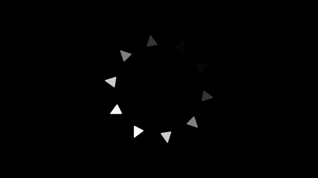 Triangular Loading Spinner Progress Loop Motion Graphic Interface On Black Background