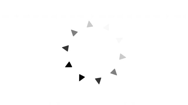 Triangular Loading Spinner Progress Loop Motion Graphic Interface On White Background