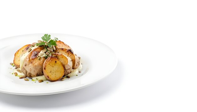 Celeriac gourmet roasted root vegetable fondant premium commercial food photography