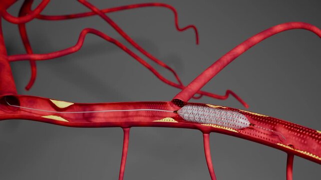 Coronary stent in the vessel 