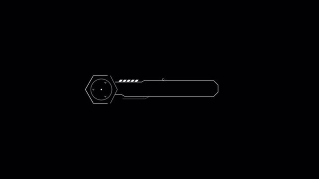Futuristic white glowing hexagon interface lower third motion graphics background with digital data elements and seamless looping technology 4K animation alpha chanel