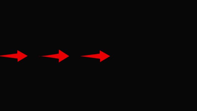 Looping animation of the down arrow icon. Mouse cursor scrolling. White arrow on black and green background left to right direction animation element.