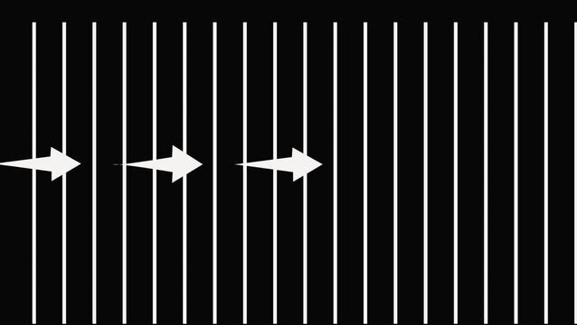 Abstract digital 3D perspective grid moving infinitely through a smoky ,infinite white grid tunnel seamless loop animation with grid line top and bottom moving right and left on black background.