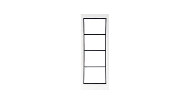 Minimalist vertical grid frame, black outline four square layout, geometric wireframe template for photo collage and design isolated on Transparent Background