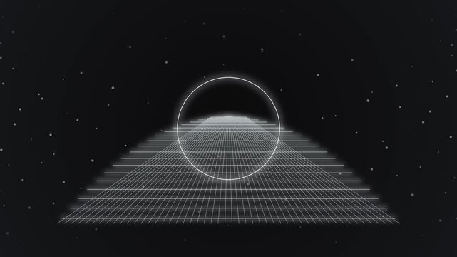 Luxury 3D Obsidian Wireframe Landscape Loop
