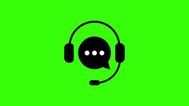 Customer Service Support Loop Animation on Green Screen Representing Digital Communication Helpdesk Assistance