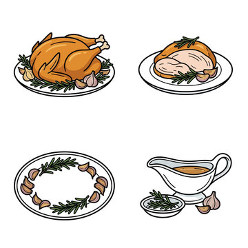 Whole Roasted Chicken Dinner with Gravy and Sides.