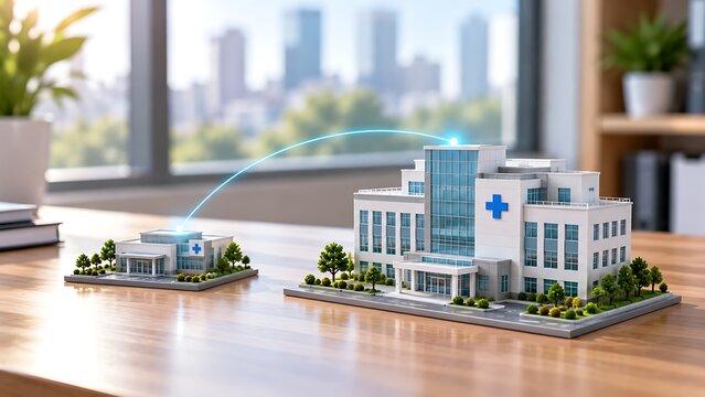 Hospital Building Models Connected by Digital Healthcare Technology for Medical Infrastructure and Networked Healthcare Services