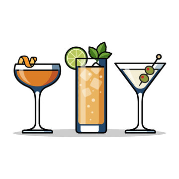 Three Delicious Cocktails Ready to Drink.