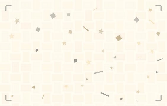 Scattered confetti stars squares rectangles beige cream festive