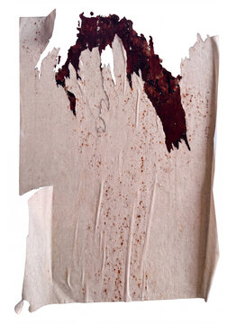 Torn Weathered Paper Poster with Ripped Edges and Dark Stains