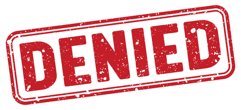denied red grunge stamp with no background. denied stamp