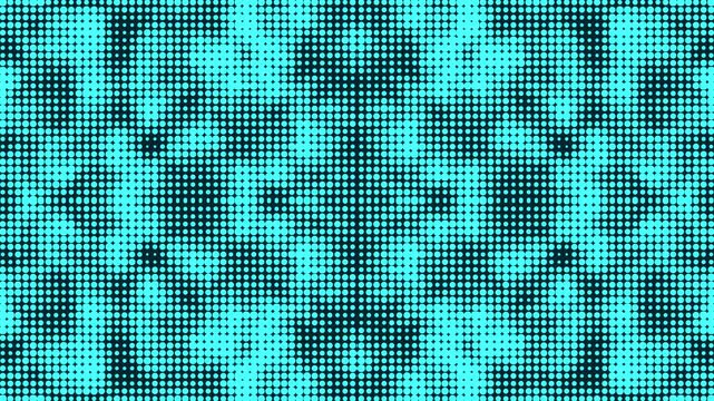 Teal Halftone Dot Pattern Loop with Symmetrical Abstract Geometric Motion
