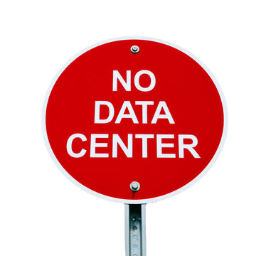 No data center protest sign. Generative AI technology.
