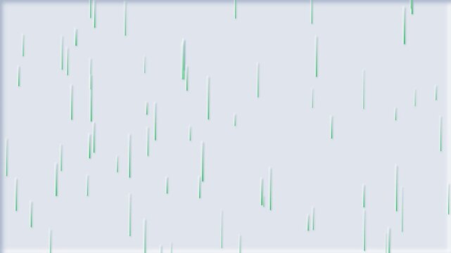 Falling green digital matrix rain code on white background, futuristic cyber technology animation