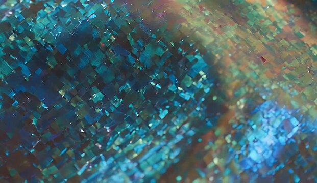 Blue iridescent scales shimmering in macro view