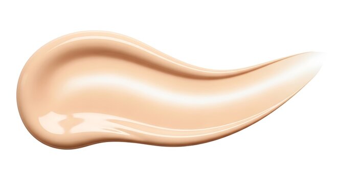Beige liquid foundation smear isolated on a white background