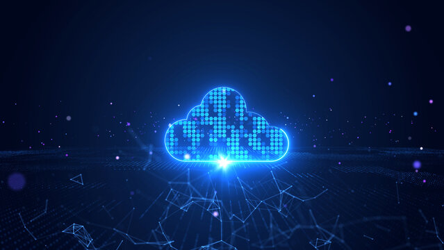 Cloud computing technology data transfer concept. Abstract Plexus Digital Geometrical Background 4k animation of an abstract technology background with moving lines and dots.