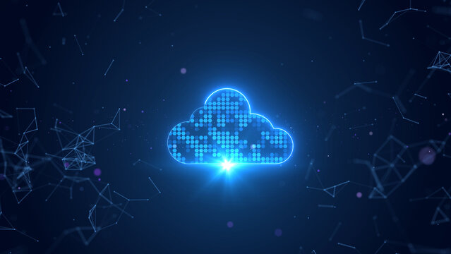 Cloud computing technology data transfer concept. Abstract Plexus Digital Geometrical Background 4k animation of an abstract technology background with moving lines and dots.