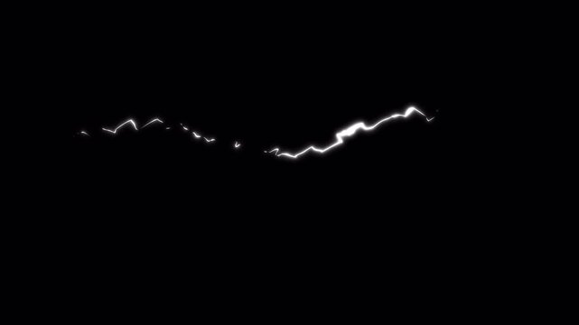 Electric lightning vfx showcases bright jagged plasma streak with powerful energy. Ideal for dramatic visual effects in videos and presentations.
