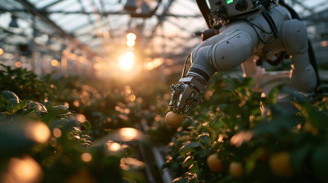 Robotic Arm Harvesting Fruit in Smart Greenhouse