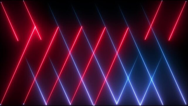A rectangular frame made of two moving neon lights. A popular abstract background overlay, seamless vaporwave animation.