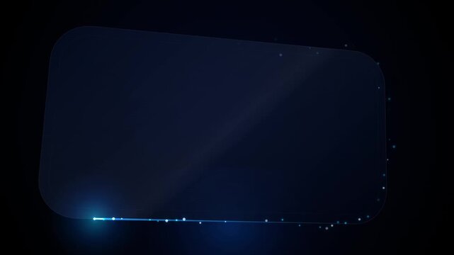 Abstract digital particle flow animation moving across dark screen space on transparent background