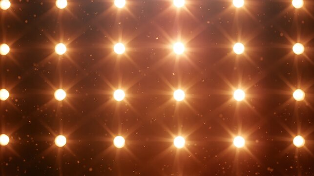 The LED Light Grid A Warm Geometric Field Of Bright Dots And Glow