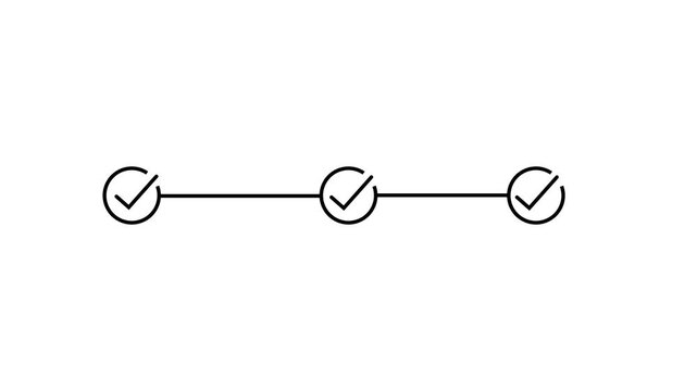 3 step infographic process with check mark. infographic step by step process sign animation on white background, step process success with check marks. Step-by-Step Guide: Business Steps