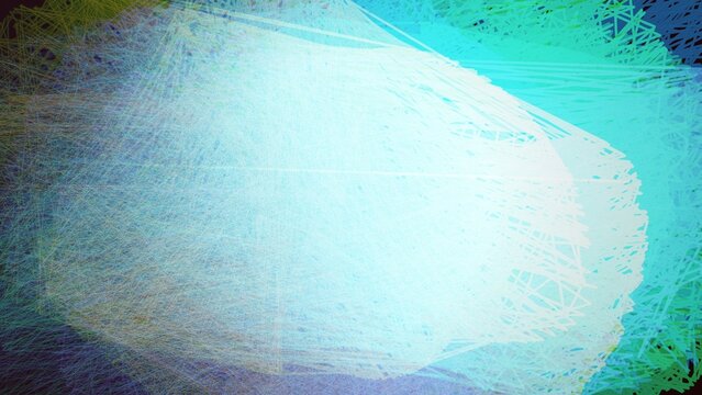 Abstract 3D Sapphire Cobalt Blue, Emerald Green and Amber Orange Quantum Chaos Strange Attractor Energy Ribbon Texture Background, 8K Ultra UHD
