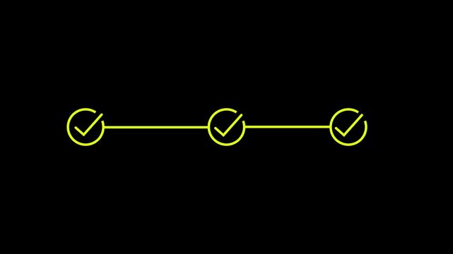 3 step infographic process with check mark. infographic step by step process sign animation on white background, step process success with check marks. Step-by-Step Guide: Business Steps