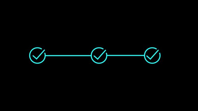 3 step infographic process with check mark. infographic step by step process sign animation on white background, step process success with check marks. Step-by-Step Guide: Business Steps