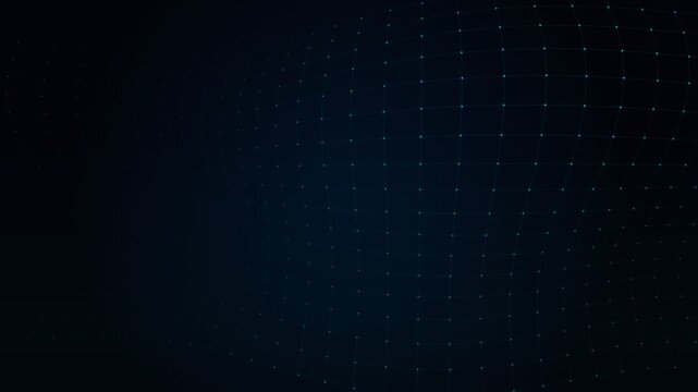 Dark digital grid with glowing cyber network nodes, concept for modern technology presentation, futuristic data security and software development background