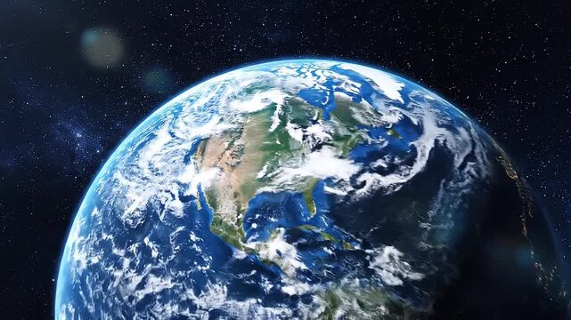 Planet earth rotating in space for earth rotation day