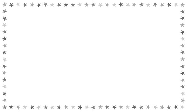 Rotated Silver Stars Rectangle Border Frame