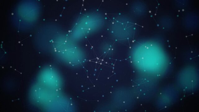 Digital network nodes drifting seamless loop motion background
