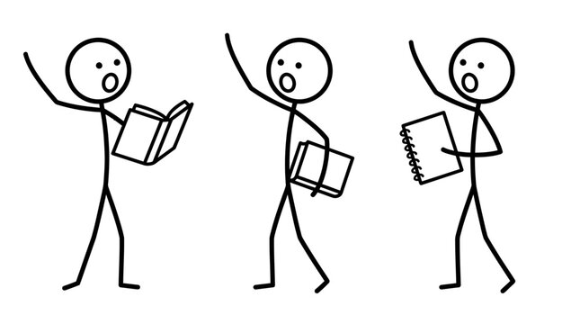 People sharing books and speaking in a group.