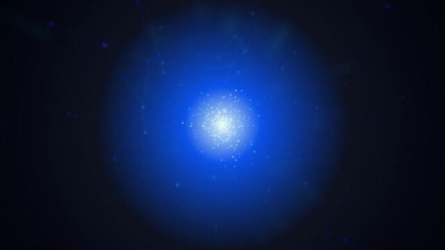 Atomic nucleus glowing particle cluster seamless loop motion
