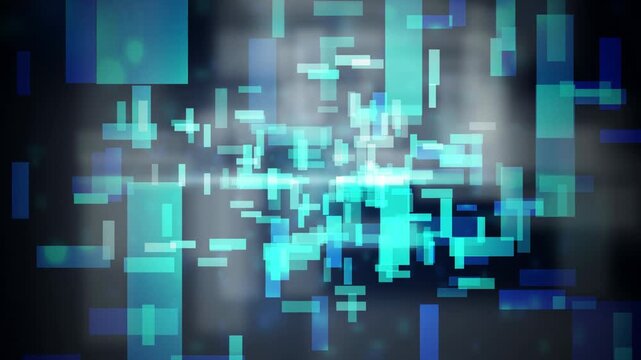 Floating data blocks seamless loop motion background