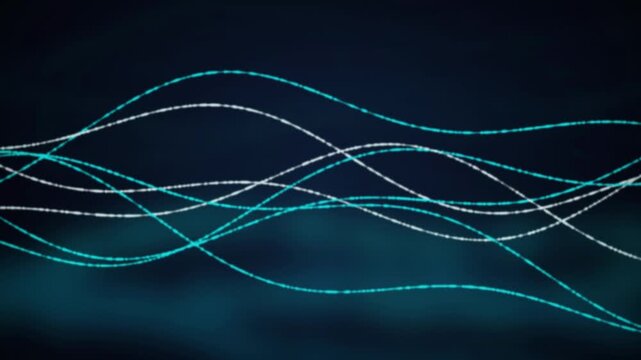 Glowing particle wave lines seamless loop motion background