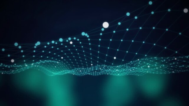 Wireframe grid wave seamless loop motion background