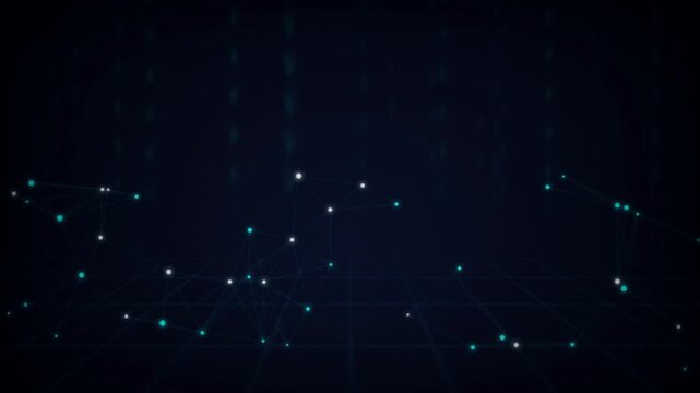 Digital constellation network nodes seamless loop motion background